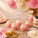 Sliner 60 Pcs 2026 Pink Gold Floral Graduation Cupcake Toppers Glitter Class of 2026 Cupcake Toppers Adjustable Congrats Grad Cap Diploma Cup cake Picks for Graduation Theme Party Cake Supplies