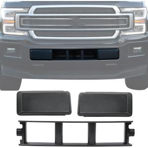 Front Bumper End Cover Lower Insert Grille Trim Panel Set Compatible with 2018-2020 Ford F150 Replacement JL3Z-17E810-AB JL3Z-17E811-AB JL3Z17B968BB