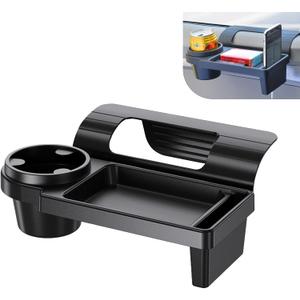 Car Window Storage Organizer, Multifunctional Car Window Water Cup Holder/Phone Phone Mount, Clip-on Car Door Hanging Box, Universal for Most Cars (Black #A) (1 PC)