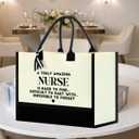 Canvas Tote Bag for Women Zipper Makeup Bag (Nurse)