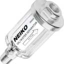 NEIKO 30252A Water and Oil Separator for Air Line | 1/4" NPT Inlet and Outlet | 90 PSI | Air Compressor and Air Tool Accessory | Protect Lifespan of Pneumatic Tools | Water Moisture Filter Dryer