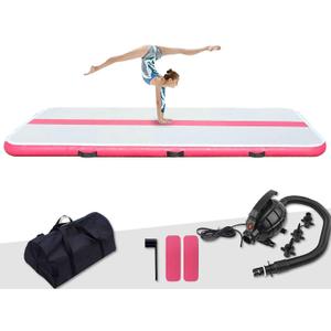 FunWater Inflatable Gymnastics Mat 10ft/13ft Tumble Track Tumbling Mat 4in Thick Gymnastic Mats for Kids with Electric Pump for Home Use/Training/Cheerleading/Gym/Yoga