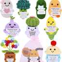 Crochet Encouragement Decor Set  10PCS Handmade Positive Message Ornaments with Cards & Gift Bags, Bulk Appreciation Keepsake Set for Coworkers, Office Desk Decorative Display