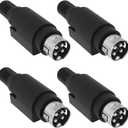 4PCS 4-Pin Mini Power Din Solder Plug 7.5A 24V 4-Pin Mini DIN Power Connector for Camera Audio Mixer Projector Home Audio System 4-Pin Unassembled Mini DIN Soldering Plug