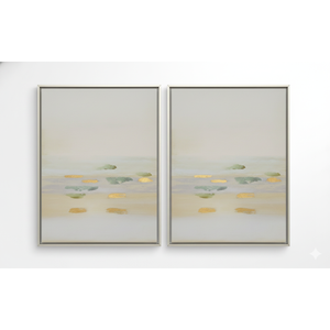 Gold Abstract Art 18x36 2 Pack