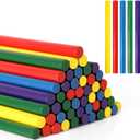 50 Pcs Rhythm Sticks for Kids Classroom Activities, 5 Colors 8 Inch Set of Music Sticks, Wooden Percussion Musical Instruments for Girls and Boys(Bright Color) (Deep Purple, Dark Green, Bright Red, Dark Blue, Medium Yellow)