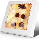 BOPLYBAY 15 Pack 10x10x2.5 Inch Bakery Boxes with Window, AutoPopup White Pastry Boxes for Cakes, Pies, Donuts & Muffins, FoodSafe Disposable Dessert Boxes for Home Baking, Parties & Small Business
