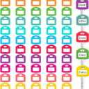 Blulu 50 Pieces Colored Key Covers Cap Tag 1 Inch Key Covers Protectors with Blank White Cardstock Labels and Clear Plastic Sheet for House Classification Organization(Rainbow Color)