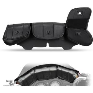 3 Pocket Fairing Pouch Windshield Bag for Harley Touring 1996-2013, One Size