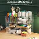 LAMU Makeup Organizer with Large Drawers, Bathroom Counter Skincare Organizer for Vanity,Storage Box with Handle, Cosmetic Display case for Vanity Countertop, Skincare Perfume Storage, Clear