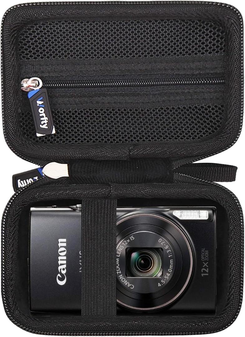 Camera Case for Canon Ixus Series/for PowerShot ELPH Series/for Sony Cyber-shot DSC Series, Travel Camera Bag for Canon Ixus/PowerShot ELPH/Cyber-shot DSC Series (Case Only) (Black)