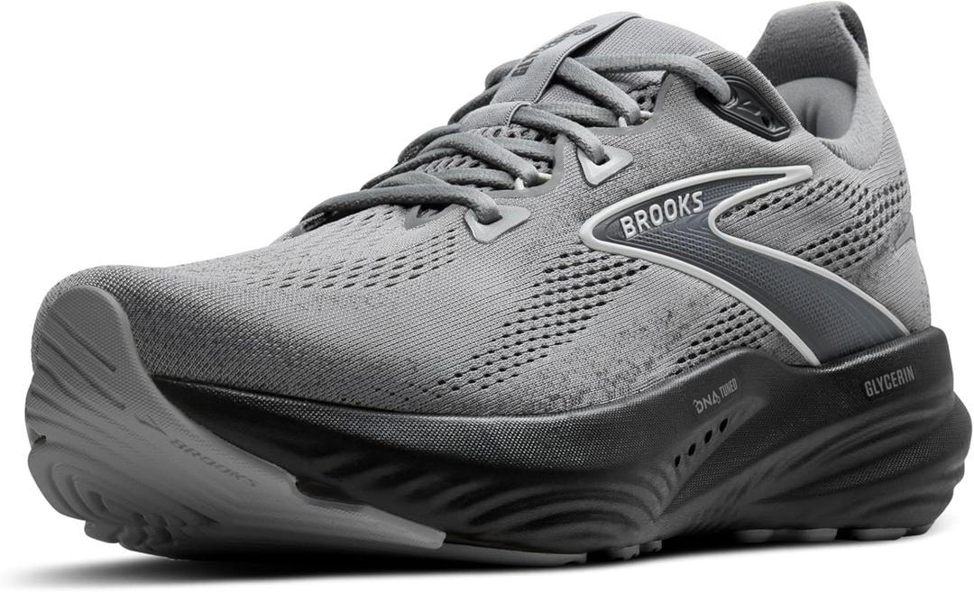 Brooks Mens Glycerin 22 Neutral Running Shoe (9.5 Wide, Primer Gray/Ebony/Bluewash)
