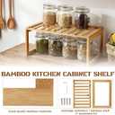 2 Pcs Kitchen Cabinet Organizer Bamboo Bookshelf Bamboo Kitchen Shelves, Cabinet Shelf Organizer, Storage Shelves for Pantry Bathroom Dining Room Study Laundry