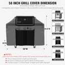 Ultimate Durable Grill Cover for Weber Genesis 300 & Genesis II 300 Series Grills,Heavy Duty Waterproof Rip-Proof 58" BBQ Cover,Fade Resistant 7130 Gas Grill Cover with Strap for Weber 3 Burner Grill