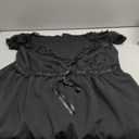 Verdusa Women's Plus Size Y2K Gothic Sheer Lace Blouse Puff Short Sleeve Shirred Ruffle Peplum Tops (3X-Large Plus, Black)