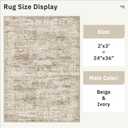 Soalmost 2x3 Washable Rugs for Kitchen, Floor, Entryway, Powder Room Small Area Rug Non-Slip Vintage Low Pile Throw Door Mat Brown