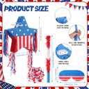 Lunmon 17.7 Inch Patriotic Piata Decorations 4th of July Piata with Blindfold Stick and Confetti for Independence Day Fourth of July USA Classroom Party Supplies Centerpiece Decor (Exquisite)