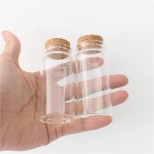 8 Pcs Small Glass Bottles Stopper Vials 60ml,Glass Jars with Cork Storage Container (1.45x2.75inch) diameter: 37mm, height: 80mm, Opening: 26mm