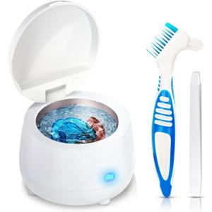 Ultrasonic Retainer Cleaner Machine for Denture: 43000Hz Portable Dental Guard Cleaner