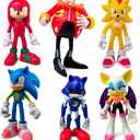 Toysvill Sonic the Hedgehog Big Action Figures (Set of 6 pcs), Collection Toys, Birthday Cake Decoration Party Supplies Cake Topper, Large