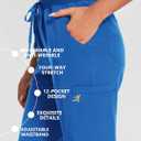 Scrubs for Women Set V-Neck Top & Straight Leg Pants 12 Pockets for Nurses & Healthcare Workers (Blue, M)