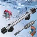 Pawfly 1.8 W Aquarium LED Light 7.5 Inch Underwater Fish Tank Light with Timer Auto On/Off Fish Tank Background Lights with 8 Lighting Modes Submersible Multi-Colored Tube Lights for Decoration