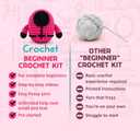Wacipek Amigurumi Crochet Kit for Beginners | Complete DIY Starter Set with Easy Yarn, Lightweight Hooks, Step-by-Step Video & Pattern | Learn to Make Cute Character Toys | Ideal for Kids & Adults
