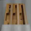 SpaceAid WrapNeat 3 in 1 Wrap Organizer with Cutter and Labels, Plastic Wrap, Aluminum Foil and Wax Bamboo Dispenser for Kitchen Storage Organization Holder for 12" Roll (Natural) (3-Slot, 3"Tall)