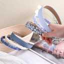 Giantree 7 Pack Headbands for Women Girls, Non Slip Floral Padded Headbands, Cute Pearl Headband for Girls Vintage Wide Headband