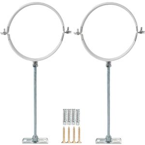 2 Sets Adjustable Pipe Bracket Heavy Duty Galvanized Iron Stove Pipe Hanger StrapWall Support Chimney Pipe Holder Round Split Ring Vent Conduit Carrier Kit with All Mounting Screws (3-Inches)