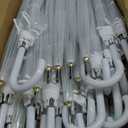 24 Pcs Clear Bubble Umbrellas Bulk 52 Inch Large Windproof Transparent Wedding Umbrellas with j Hook Handle for Wedding Bridal Parties Graduation Outdoor Events (White)