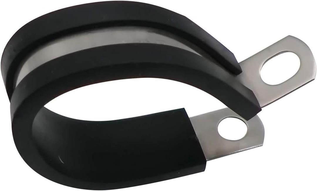 1.25" Cable Clamp Stainless Steel Rubber Cushioned Insulated Metal Clamp, Tube Holder for Tube, Pipe or Wire Cord Installation (12 Pack)