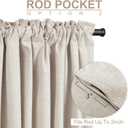 100% Blackout Shield Linen Blackout Curtains for Bedroom 90 Inches Long, Back Tab/Rod Pocket Living Room Drapes, Thermal Insulated Blackout Curtains 2 Panels Set, 50" W x 90" L,Cream