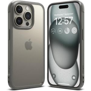 Ringke Fusion Bold for iPhone 15 Pro Max Case, Textured Sides for Grip, Anti-Yellowing Technology, Frosted Clear Back Resists Smudges - Matte Gray Ringke Fusion Bold for iPhone 15 Pro Max Case, Textured Sides for Grip, Anti-Yellowing Technology, Frosted Clear Back Resists Smudges - Matte Gray