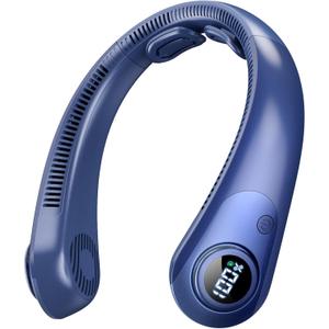 Portable Neck Fan that Blow Cold Air, LED Display, Rechargeable Hands-Free Wearable Cooling Personal Fan, 5 Speed, Neck Support, Bladeless Neck Air Conditioner, Gifts for Women/Men, Hot Flashes