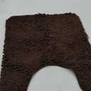 BOANKODU Toilet Rugs U-Shaped,20"x 20"Super Absorbent Chenille Bathroom Rugs and Strong PVC Non-Slip Backing for Toilets Rug Set,Machine Washable,Bath Mats for Bathrooms,Coffee