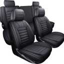 YIERTAI for Chevy Chevrolet Silverado GMC Sierra Car Seat Covers Fit 2007-2023 2024 2025 2026 1500/2500/3500HD Truck Waterproof Leather Crew Double Extended Cab Covers(5 PCS Full Set/Black)