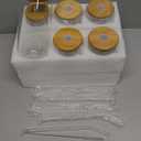 16 Oz Drinking Glasses with Bamboo Lids and Glass Straw - 6 Pcs Glass Cups Beer Ice Coffee Glasses Cute Aesthetic Cup Great for Coffee Bar Accessories Include 2 Cleaning Brushes