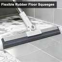 Floor Squeegee with 51"-58" Telescoping Handle & 180 Rotating Head, Water Removal for Tile & Hardwood, Under-Furniture Cleaning