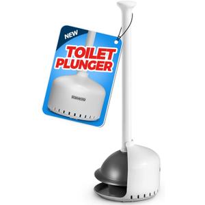 Toilet Plunger with HolderPlungers for Bathroom with Holder, Toilet Plunger Heavy DutyBathroom PlungerBathroom DecorBathroom AccessoriesToilet Bowl Cleaners,White (1Pack)