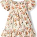 Gymboree Girls' and Toddler Short Sleeve Tiered Dresses (10, Garden Bunny)