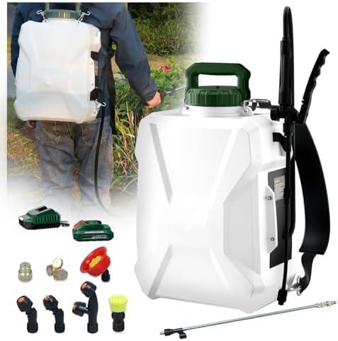 3Gallon Lawn Garden Sprayer Compatible with Mallif 18V Battery, Backpack Pump Sprayer w/ 2.0Ah Battery, Translucent Water Tank, Adjustable Pressure, for Spraying Plants, Watering, Weeds, Cleaning