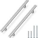 Probrico 5 Pack Polished Chrome Cabinet Handles 7-1/2 Inch Hole Centers, Stainless Steel T Bar Drawer Dresser Pulls, 192mm Cabinet Pulls Kitchen Cabinet Hardware Bathroom Handles