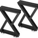 Taelakeni 16 Inch Metal Bench Coffee Table Legs, Set of 2, Black (Double Triangle)