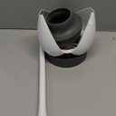 Clorox Toilet Plunger with Hideaway Holder Caddy Heavy-Duty Compact Design with Non-Skid Rubber Base for Bathroom Convenient Storage Toilet Unclogger, 6.5x19.5-Inch, White