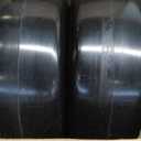 13x5.00-6 Flat Free Lawn Mower Tire and Wheel, Smooth Tread Tire for Lawnmower, Bearing Bore Hole 3/4" & 5/8, 3.25"-5.9" Centered Hub, 2 PCS