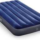 Intex 75 x 39 x 10 Inch Dura-Beam Fiber-Tech Vinyl Standard Downy Air Mattress with Plush Top and 2-in-1 Valve, Twin (Pump Not Included) (Blue)