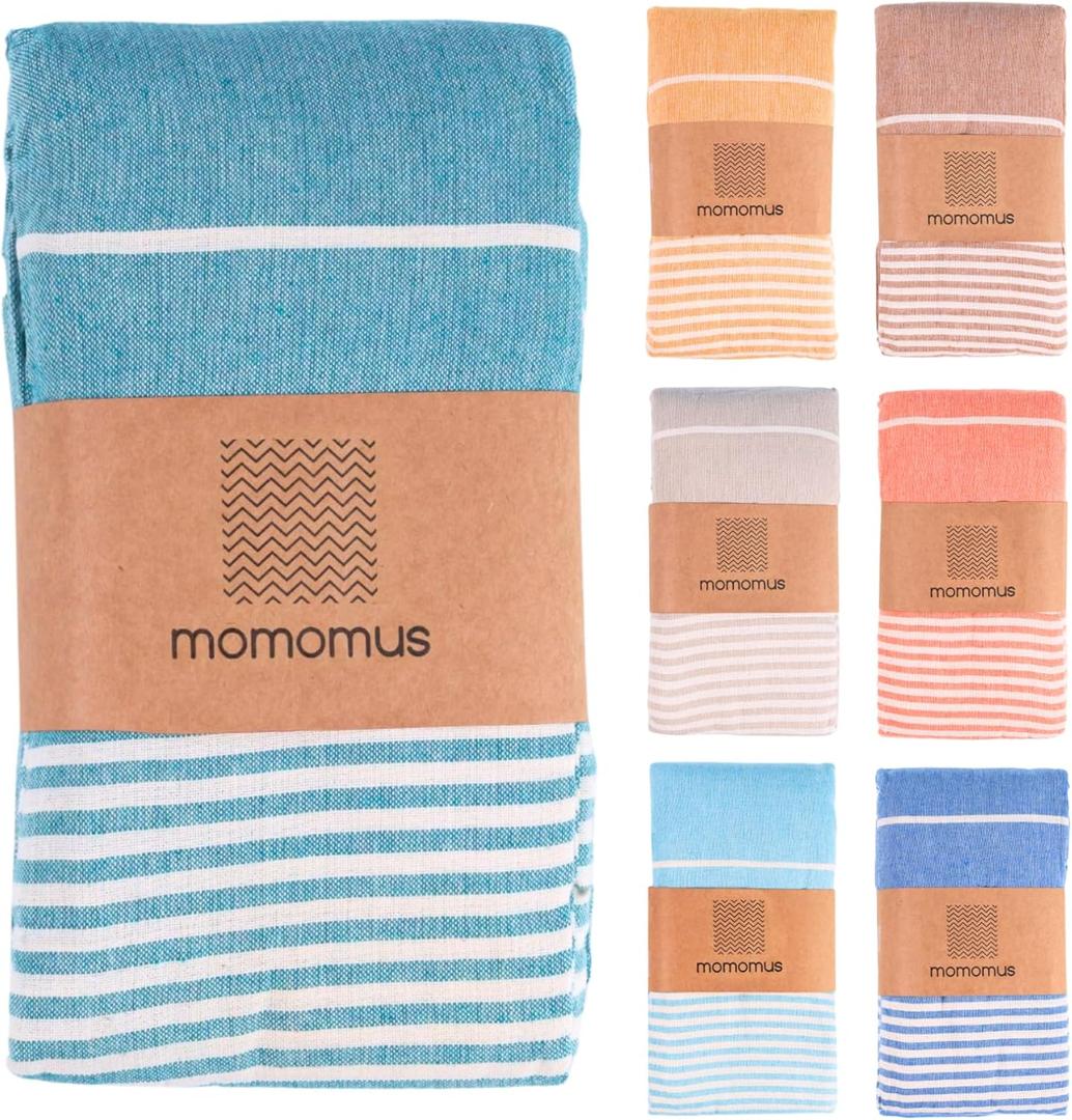 Extra Large Turkish Beach Towel Style 100% Cotton, Sand-Free Comfort | Oversized Beach Towel Sandproof Beach Blanket Big Beach Mat - Outdoor Picnic Blanket (Sea Green, 83x94 in)