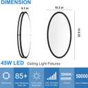 DLLT Flush Mount LED Ceiling Light: 32 Inch 5CCT (3000K-6000K) & Dimmable Ceiling Light Fixtures for Bedroom Hallway - 45W Modern Black Super Bright Kitchen Lighting Fixtures Ceiling, 34.44 x 19.6 x 5.51 inches