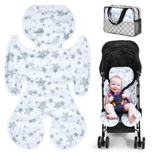 Orzbow Car Seat Cooling Pad for Toddler, Double Sided - Universal Seat Cooler Pad, Gel Baby Cooling Mat Cushion for Stroller, Baby Chair, Child Safety Car Seat, Keep Baby Cool in Summer, Gray (Gray - Stars Pattern)
